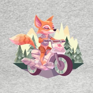 Cute Fox on a Motorcycle Ride T-Shirt